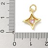 Rack Plating Brass Micro Pave Cubic Zirconia Pendants KK-K392-54G-3