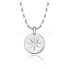 Anti-Tarnish Vintage S925 Silver Eight-pointed Star Coin Pendant Necklace MV8352-3-1