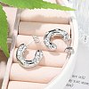 304 Stainless Steel Rhinestone Stud Earrings EJEW-M070-18P-4