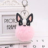 Imitation Rabbit Fur Furry Pom-Pom Keychain for Women PW-WG97950-05-1