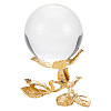 Rose Shaped Crystal Ball Display Stand Alloy Metal Base DIY-WH0430-065G-1