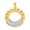 Rack Plating Brass Micro Pave Cubic Zirconia Pendants KK-M021-07G-02-1