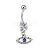 Evil Eye Drop Belly Button Rings for Women AJEW-C010-01P-2