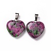 Heart Natural Zoisite Pendants G-Q438-03-6