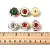 6Pcs 6 Styles Christmas Hand Painted Acrylic with Enamel Beads MACR-FS0002-42-5