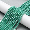 Opaque Solid Color Electroplate Glass Beads Strands LS-GLAA-F029-P4mm-C07-4