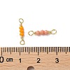 3 Faceted Glass Beads Connector Charms KK-D044-04G-4