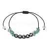 Natural Green Aventurine Chip Braided Bead Bracelets BJEW-JB09608-04-1