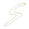 Brass Heart Link Chains Necklace for Women NJEW-P265-39G-2