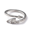 Alloy Wing Open Cuff Ring for Women RJEW-K239-17D-AS-1