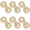 6 Sets Brass Pave Clear Cubic Zirconia Fold Over Clasps KK-BBC0021-36-1