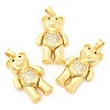 Rack Plating Brass Micro Pave Cubic Zirconia Pendants KK-A185-18G-02-1