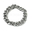 304 Stainless Steel Cuban Link Chain Bracelets for Women Men BJEW-C063-04AS-2