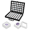 70-Slot Rectangle Aluminium Alloy Covered with Velvet Jewelry Organizer Handled Display Cases CON-WH0089-193B-1