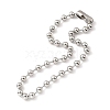 Tarnish Resistant 304 Stainless Steel Ball Chain Necklace & Bracelet Set STAS-D181-02P-02C-2