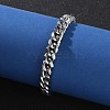 304 Stainless Steel Cuban Link Chain Bracelets for Men BJEW-Z081-01P-03-3