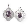 Natural Amethyst Pendants G-P492-01P-07-2
