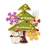 Christmas Theme Golden Zinc Alloy with Rhinestone Brooches JEWB-B018-01G-04-1