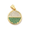 Brass Micro Pave Cubic Zirconia Pendants KK-B059-35G-F-1