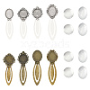 8Pcs 8 Styles Tibetan Style Bookmark Cabochon Settings TIBE-SC0002-24-1