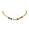 Natural & Synthetic Mixed Gemstone & Seed Beaded Necklace NJEW-JN04454-2