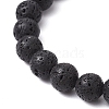 Natural Flower Amazonite & Lava Rock & Alloy Beaded Stretch Bracelet BJEW-JB09746-5