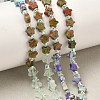 5 Styles Synthetic Imperial Jasper & Natural Topaz Jade & Quartz Crystal & Unakite & Kambaba Jasper Beads Strands G-D095-A01-1