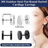 16Pcs 2 Colors Flat Round 304 Stainless Steel Barbell Cartilage Earrings EJEW-BBC0001-63-2
