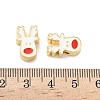 Christmas Brass Enamel Beads KK-I474-G14-3
