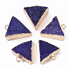 Edge Golden Plated Druzy Quartz Pendants G-T131-01C-1