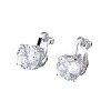 Brass Cubic Zirconia Clip-on Earrings WGE68B6-01-2