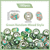 100Pcs Printed Transparent Resin European Beads RESI-PA0001-18A-2