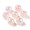 UV Plating Opaque Crackle Two-tone Acrylic Beads X1-MACR-C032-01F-1