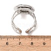 Hammered 304 Stainless Steel Cuff Ring Components SA-CBAC0DF-02E-P-3