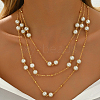 Elegant Iron & Round Glass Multi Layered Necklaces PM1009-1