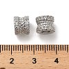 Brass Micro Pave Clear Cubic Zirconia Beads KK-B110-08P-3