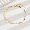 Brass Wheat & Plastic Colorful Asymmetrical Beach Vacation Anklets for Women FH4737-5