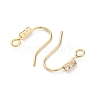 Brass Micro Pave Clear Cubic Zirconia Earring Hooks KK-Z084-10G-2