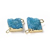 Natural Druzy Quartz Links connectors G-P396-09G-10-3