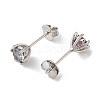 925 Sterling Silver Moissanite Rhinestone Stud Earrings EJEW-U042-05P-03-2