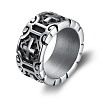 Cross Stainless Steel Wide Band Rings for Unisex PW-WG1DCF9-01-1