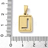304 Stainless Steel Alphabet Pendants STAS-S152-01G-L-3