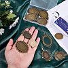 12Pcs 12 Styles Tibetan Style Zinc Alloy Pendant Cabochon Settings TIBEP-SC0003-48-3