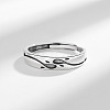 925 Sterling Silver Adjustable Finger Rings for Man FS-WGAB56D-01-4