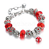 Tibetan Style Alloy & Glass Beaded European Bracelets RX0966-3-1