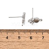 Brass Cubic Zirconia Stud Earring Finding KK-Q048-15P-3