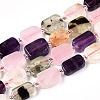 Natural Quartz Crystal & Amethyst & Rose Quartz & Prehnite Beads Strands G-T138-20-1