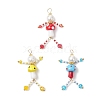 Glass Seed Beaded Mushroom Human Pendants PALLOY-MZ00824-1