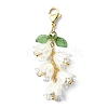 Flower ABS Plastic Imitation Pearl Pendant Decorations HJEW-TA00111-1