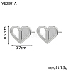 Valentine's Day Heart 304 Stainless Steel Stud Earrings STAS-OY016-86P-2